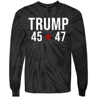 Donald Trump 45 47th President Tie-Dye Long Sleeve Shirt