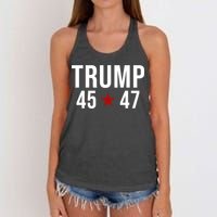 Donald Trump 45 47th President Women's Knotted Racerback Tank