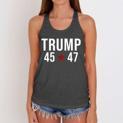 Donald Trump 45 47th President Women's Knotted Racerback Tank