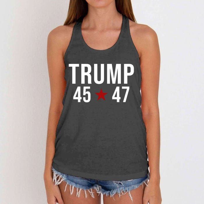 Donald Trump 45 47th President Women's Knotted Racerback Tank