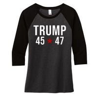 Donald Trump 45 47th President Women's Tri-Blend 3/4-Sleeve Raglan Shirt