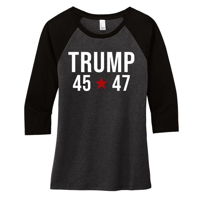 Donald Trump 45 47th President Women's Tri-Blend 3/4-Sleeve Raglan Shirt