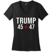 Donald Trump 45 47th President Women's V-Neck T-Shirt