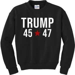 Donald Trump 45 47th President Kids Sweatshirt