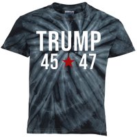 Donald Trump 45 47th President Kids Tie-Dye T-Shirt