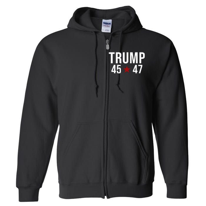 Donald Trump 45 47th President Full Zip Hoodie