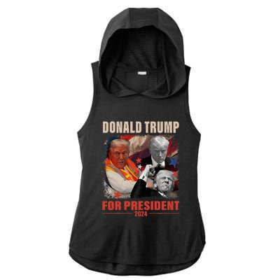 Donald Trump 47th President Elected Inauguration Day 2025 Ladies PosiCharge Tri-Blend Wicking Draft Hoodie Tank