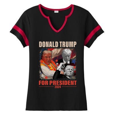 Donald Trump 47th President Elected Inauguration Day 2025 Ladies Halftime Notch Neck Tee