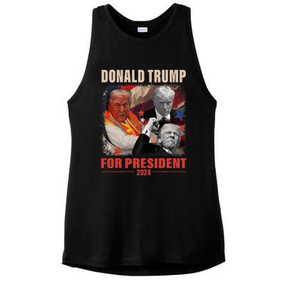 Donald Trump 47th President Elected Inauguration Day 2025 Ladies PosiCharge Tri-Blend Wicking Tank