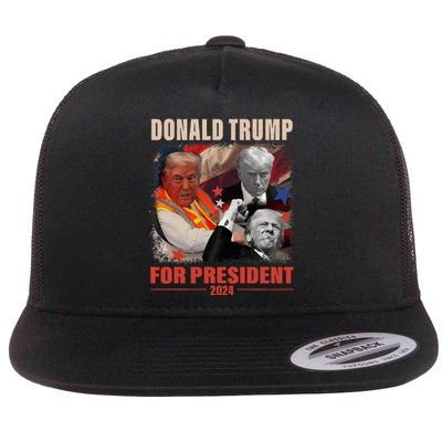 Donald Trump 47th President Elected Inauguration Day 2025 Flat Bill Trucker Hat