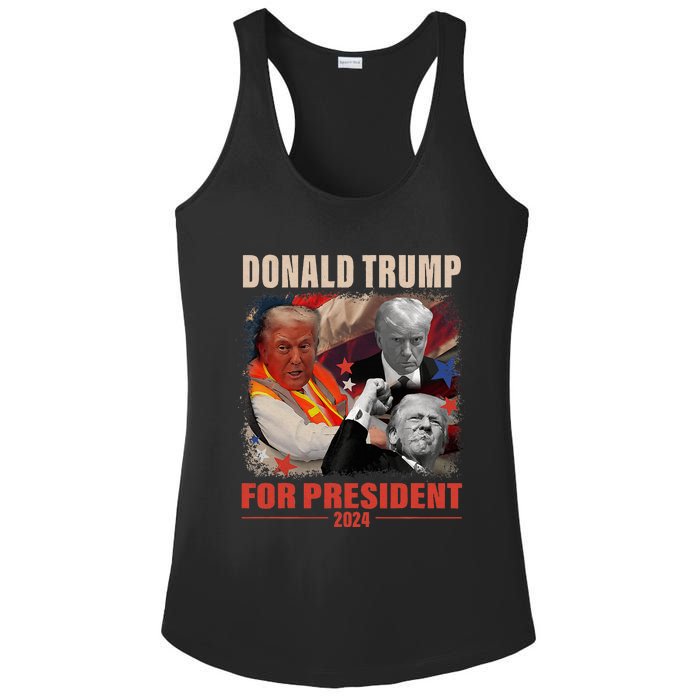 Donald Trump 47th President Elected Inauguration Day 2025 Ladies PosiCharge Competitor Racerback Tank