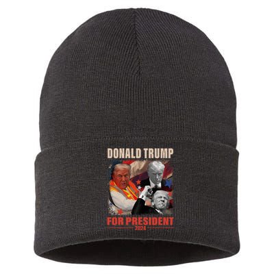 Donald Trump 47th President Elected Inauguration Day 2025 Sustainable Knit Beanie