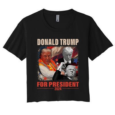 Donald Trump 47th President Elected Inauguration Day 2025 Women's Crop Top Tee