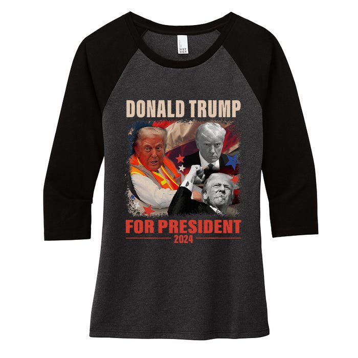 Donald Trump 47th President Elected Inauguration Day 2025 Women's Tri-Blend 3/4-Sleeve Raglan Shirt