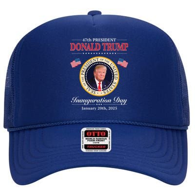 Donald Trump 47th President Inauguration 2025 Supporters High Crown Mesh Back Trucker Hat