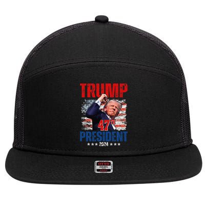 Donald Trump 47th President 2024 Trump Inauguration Day 7 Panel Mesh Trucker Snapback Hat