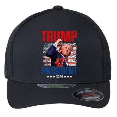 Donald Trump 47th President 2024 Trump Inauguration Day Flexfit Unipanel Trucker Cap