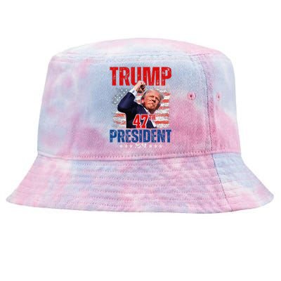 Donald Trump 47th President 2024 Trump Inauguration Day Tie-Dyed Bucket Hat