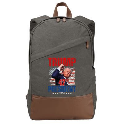 Donald Trump 47th President 2024 Trump Inauguration Day Cotton Canvas Backpack