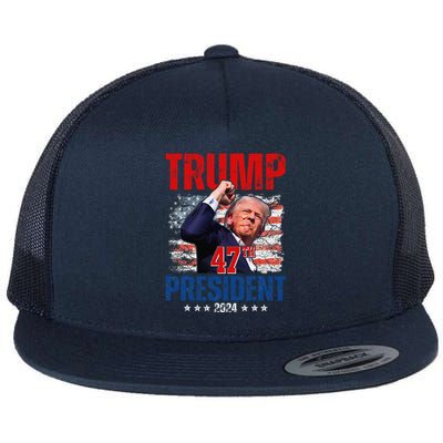 Donald Trump 47th President 2024 Trump Inauguration Day Flat Bill Trucker Hat