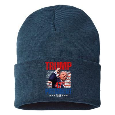 Donald Trump 47th President 2024 Trump Inauguration Day Sustainable Knit Beanie