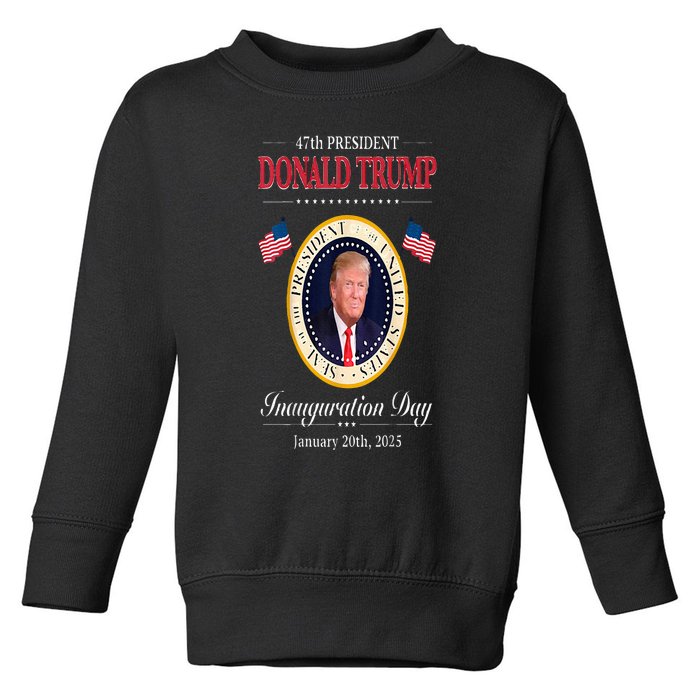 Donald Trump 47th President Inauguration 2025 Supporters Toddler Sweatshirt