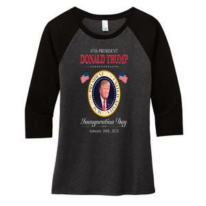 Donald Trump 47th President Inauguration 2025 Supporters Women's Tri-Blend 3/4-Sleeve Raglan Shirt