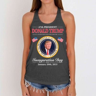 Donald Trump 47th President Inauguration 2025 Supporters Women's Knotted Racerback Tank