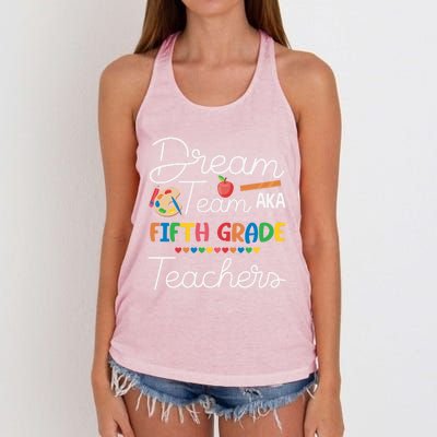 Dream Team 5th Grade Teacher Fifth Grade Back To School Women's Knotted Racerback Tank