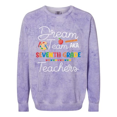 Dream Team 7th Grade Teacher Seventh Grade Back To School Colorblast Crewneck Sweatshirt