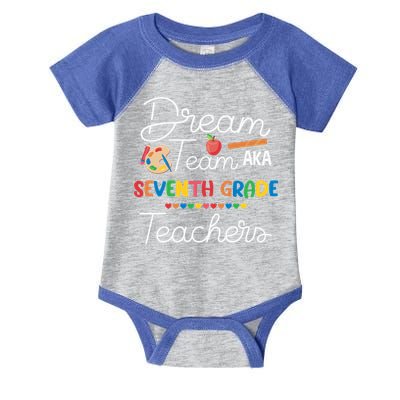 Dream Team 7th Grade Teacher Seventh Grade Back To School Infant Baby Jersey Bodysuit