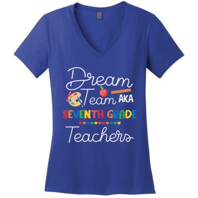 Dream Team 7th Grade Teacher Seventh Grade Back To School Women's V-Neck T-Shirt