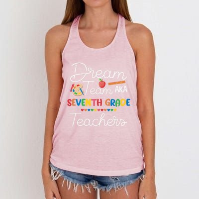 Dream Team 7th Grade Teacher Seventh Grade Back To School Women's Knotted Racerback Tank