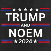 Donald Trump And Kristi Noem 2024 Presidential Election 2024 7 Panel Mesh Trucker Snapback Hat