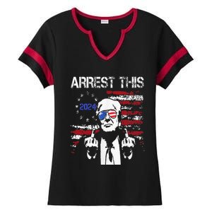 Donald Trump Arrest This Fingers 2024 Election Ladies Halftime Notch Neck Tee