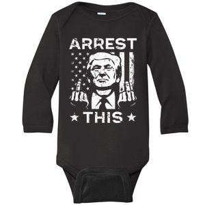 Donald Trump Arrest This Fingers 2024 Election Baby Long Sleeve Bodysuit