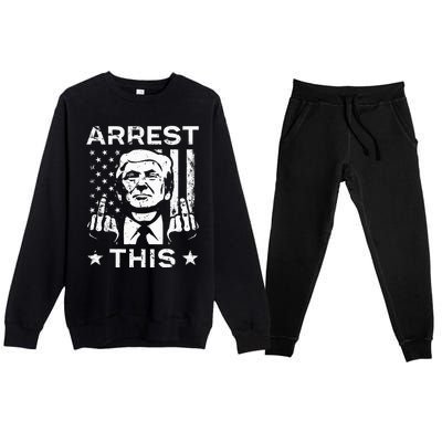 Donald Trump Arrest This Fingers 2024 Election Premium Crewneck Sweatsuit Set