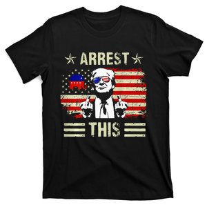 Donald Trump Arrest This Fingers 2024 America Usa Flag T-Shirt