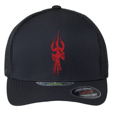 Divine Trishul And Damru Lord Shiva Meaningful Gift Flexfit Unipanel Trucker Cap