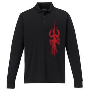 Divine Trishul And Damru Lord Shiva Meaningful Gift Performance Long Sleeve Polo