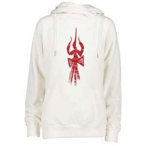 Divine Trishul And Damru Lord Shiva Meaningful Gift Womens Funnel Neck Pullover Hood