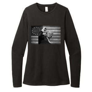 Donald Trump Assassination Attempt Us Flag Womens CVC Long Sleeve Shirt