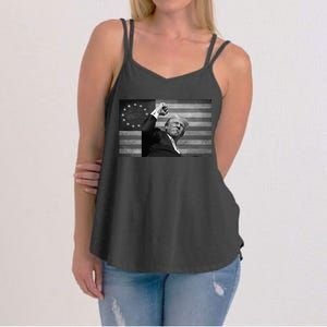 Donald Trump Assassination Attempt Us Flag Women's Strappy Tank