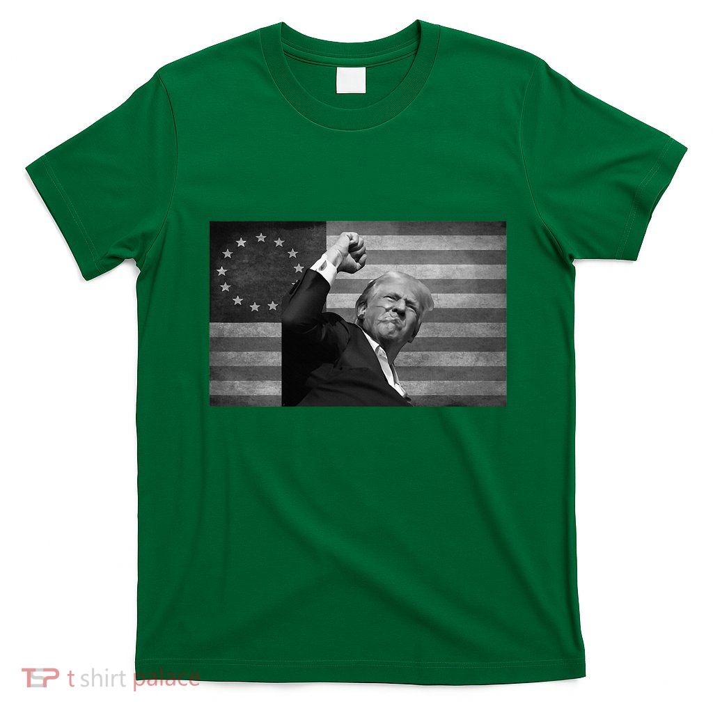 Donald Trump Assassination Attempt Us Flag T-Shirt