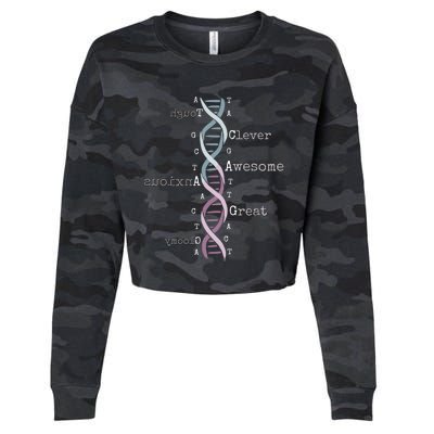 Dna Tee Awesome Genome Funny Science Genetics Birthday Gift Cropped Pullover Crew