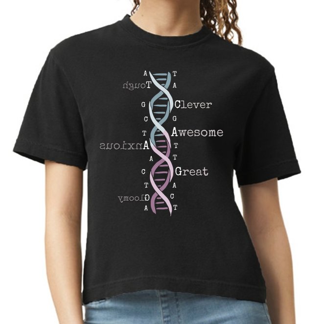 Dna Tee Awesome Genome Funny Science Genetics Birthday Gift Comfort Colors Boxy T-Shirt
