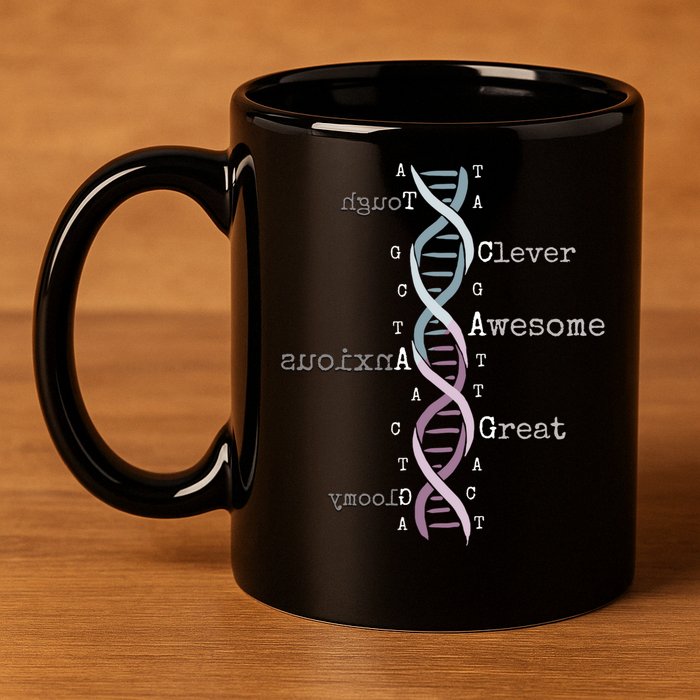 Dna Tee Awesome Genome Funny Science Genetics Birthday Gift 11oz C Handle Ceramic Mug