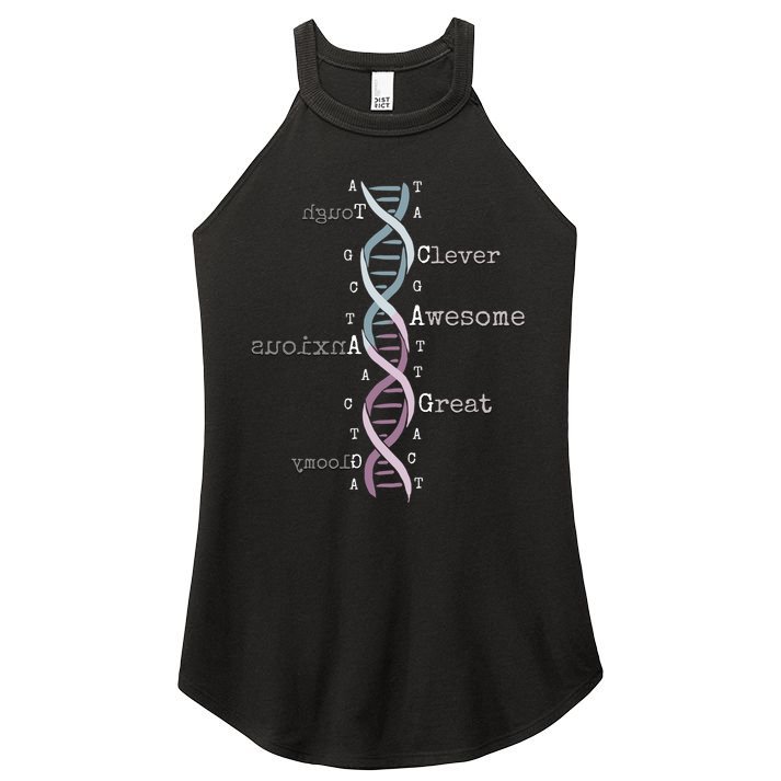 Dna Tee Awesome Genome Funny Science Genetics Birthday Gift Women's Perfect Tri Rocker Tank