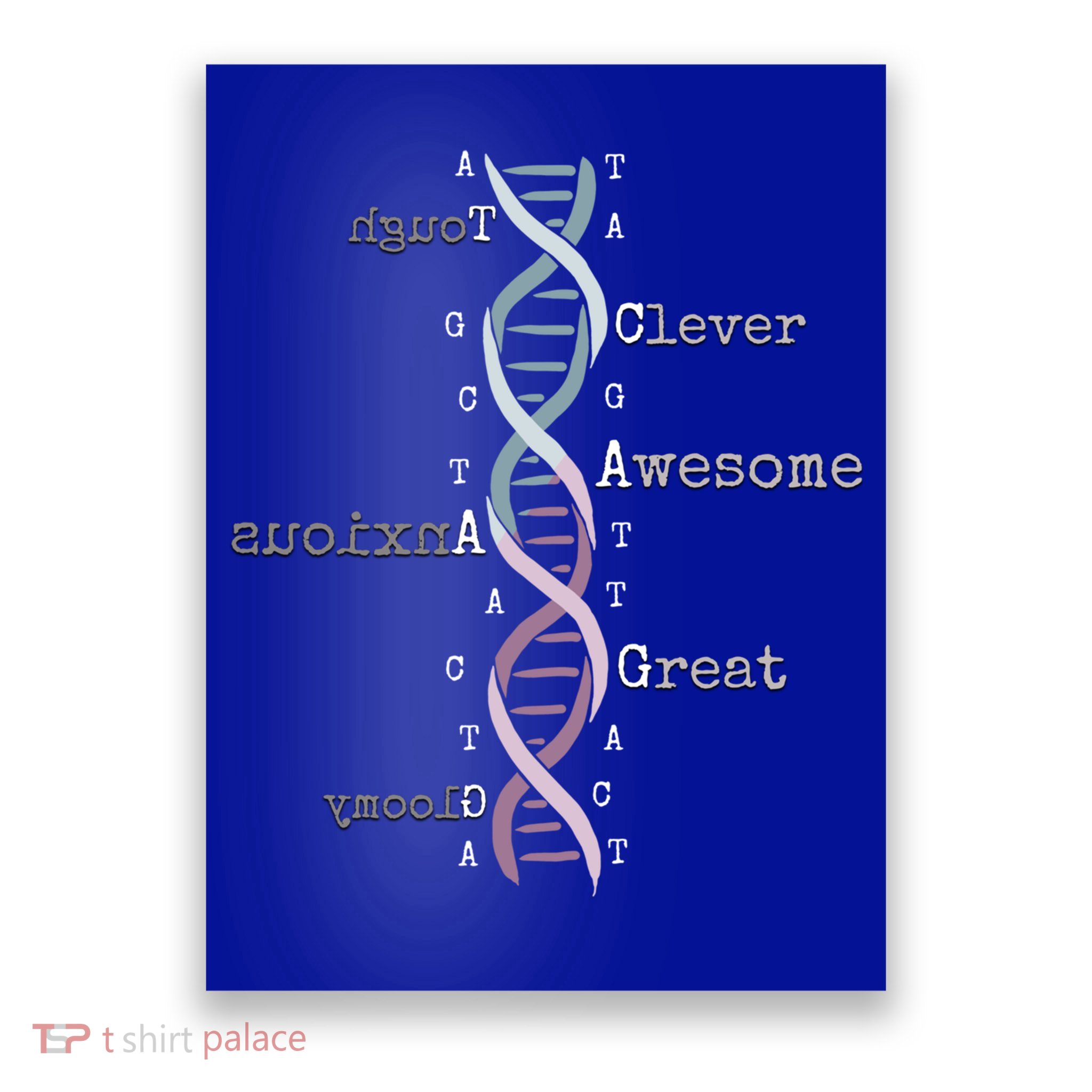 Dna Tee Awesome Genome Funny Science Genetics Birthday Gift Poster