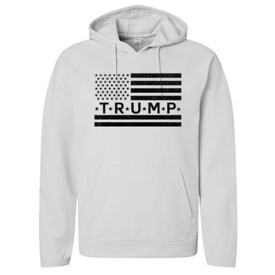 Donald Trump American Flag Performance Fleece Hoodie